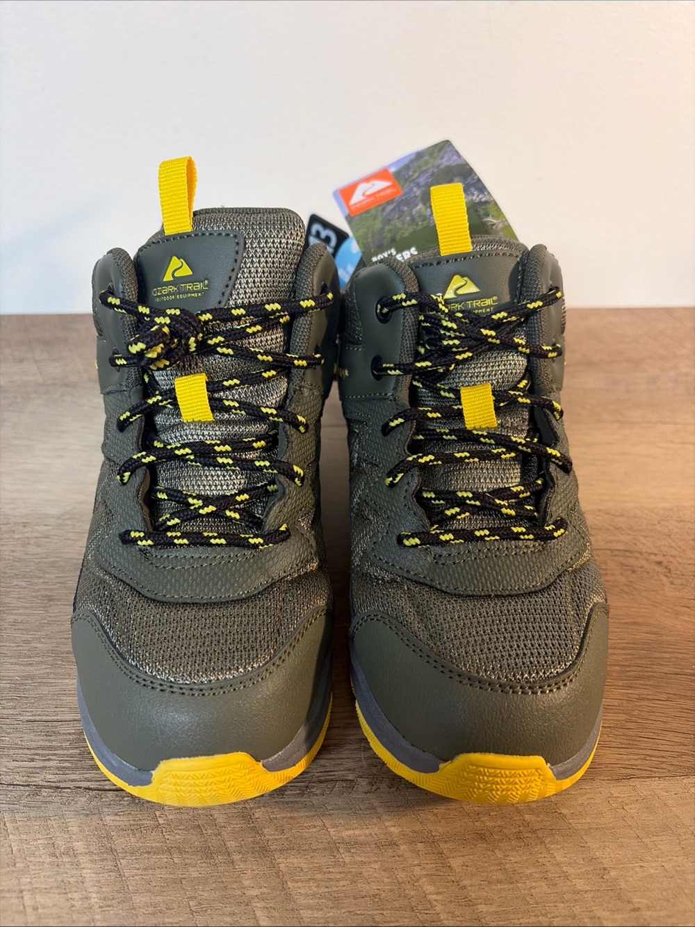 Ozark Trail Olive Green and Yellow Trail Shoes Size 13 Kids NWT